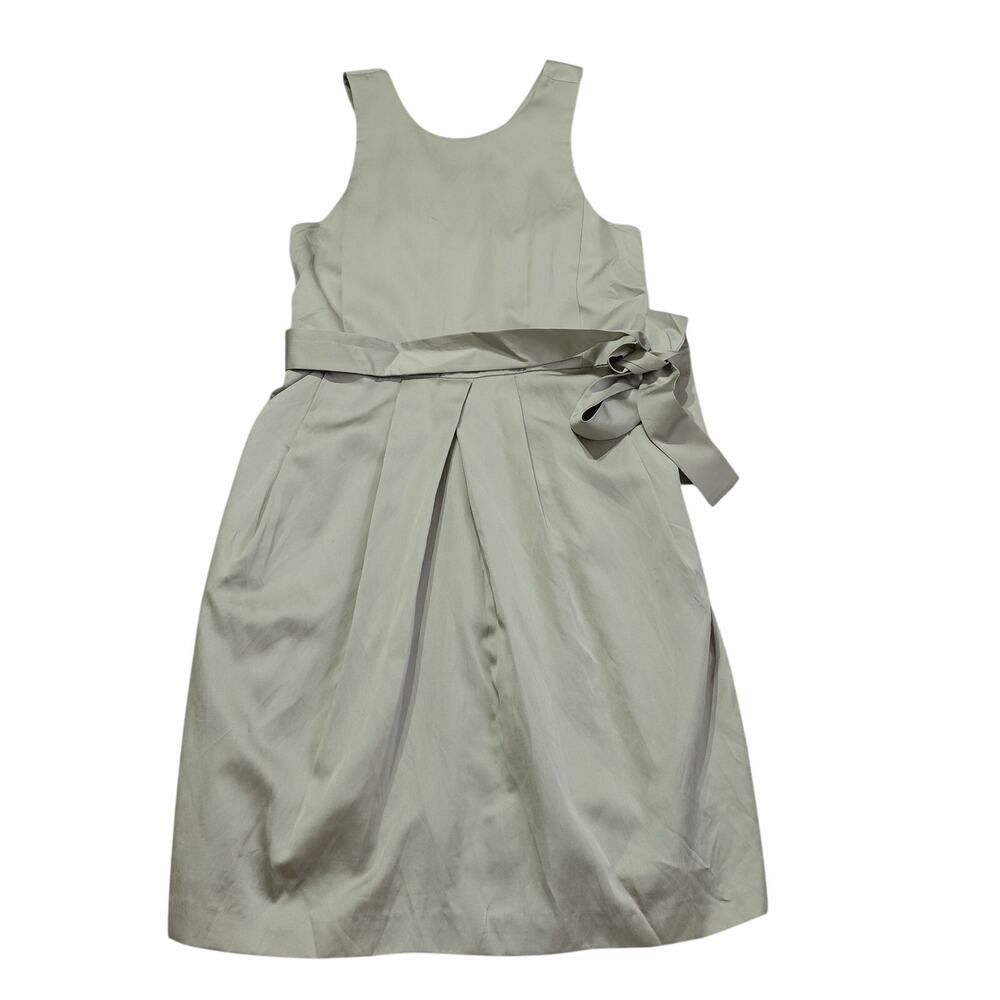 NWT Tsesay Womens Cross Back Dress Sleeveless Tie Front Pleat Zinc Gray Size 10